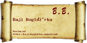Baji Boglárka névjegykártya